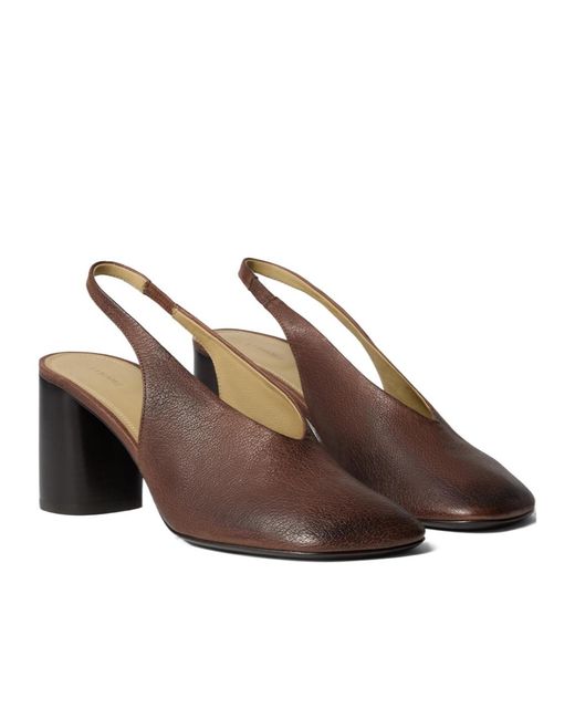 Lemaire Brown Glove Slingback Pumps