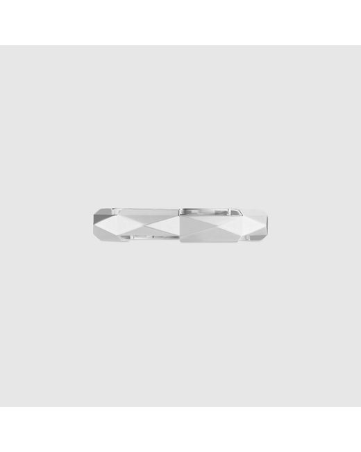 Gucci White Link To Love 18K Studded Ring