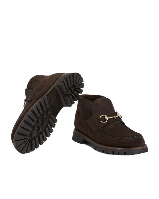 Gucci Brown Horsebit Ankle Boots