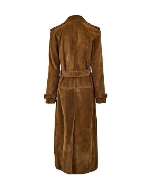 Saint Laurent Brown Suede Coat
