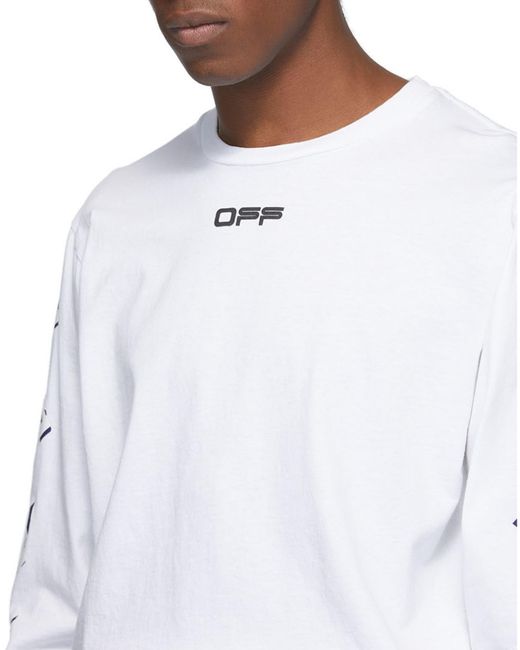 Off-White c/o Virgil Abloh White Logo Printed Long-Sleeved T-Shirt for men