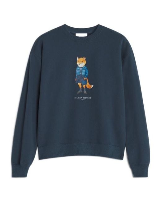 Maison Kitsuné Blue Dressed Fox Comfort Sweatshirt