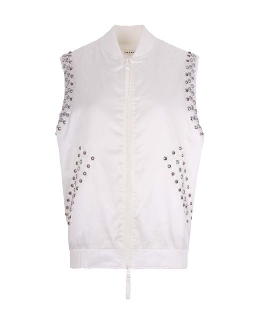 P.A.R.O.S.H. White Sleeveless Vest