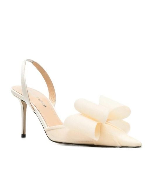 Mach & Mach White Pointed-Toe High-Heeled Sandals