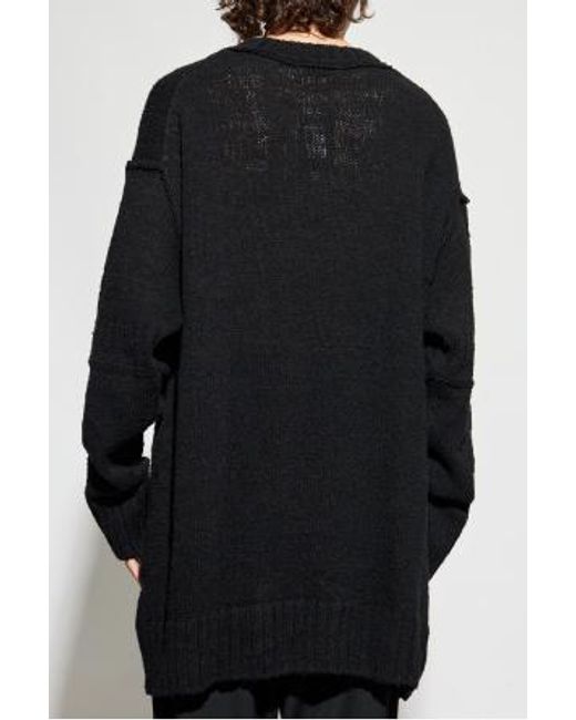 Yohji Yamamoto Black Oversize Knitted Jumper for men