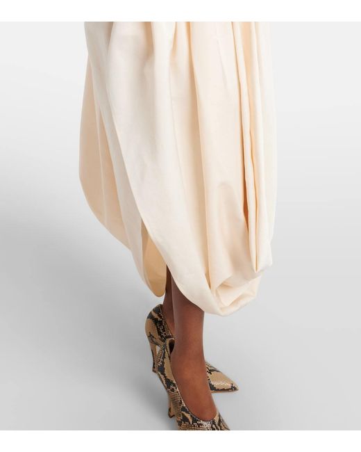 Magda Butrym White Off-Shoulder Cotton And Silk Maxi Dress