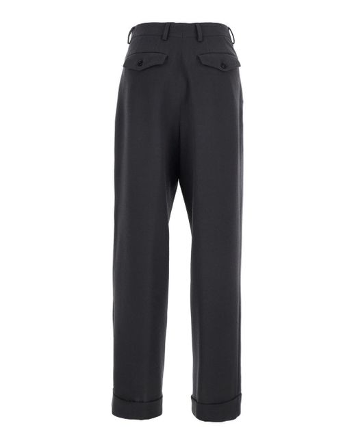 Dries Van Noten Blue Belt Loop Casual Pants