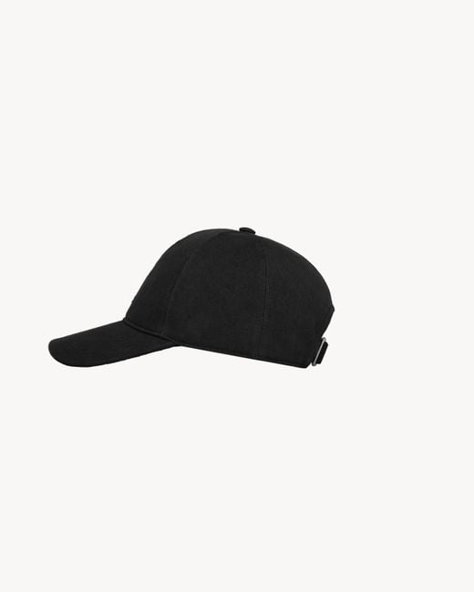 Saint Laurent Black Cassandre Baseball Cap for men