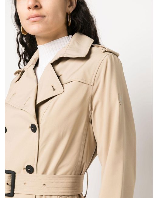 Save The Duck Natural Double-Breasted Lightweight Trench Coat
