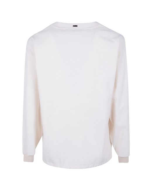 Herno White V-Neck Button Cardigan for men