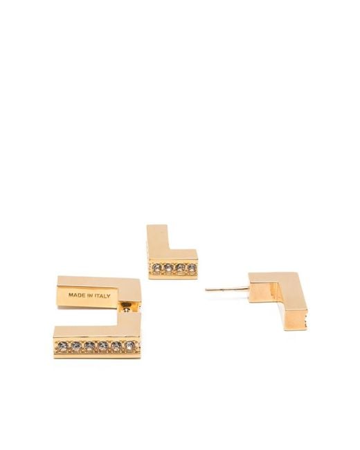 Elisabetta Franchi Metallic Rhinestone Decorative Earrings