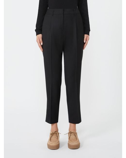 Weekend by Maxmara Black Wool Flannel Skinny Pants