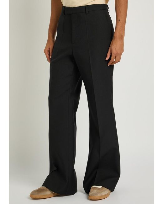 Valentino Black Flared-Leg Twill Trousers for men