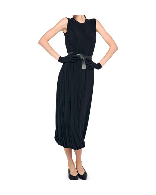 Norma Kamali Blue Sleeveless Twist Midcalf Dress