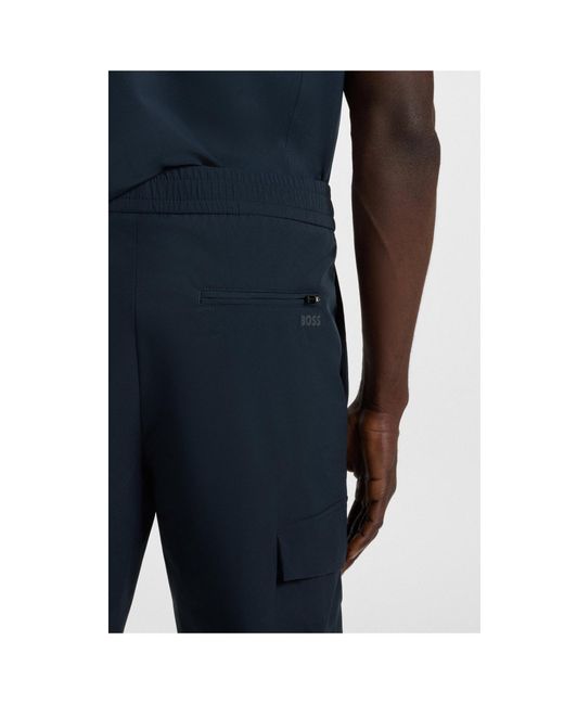 Boss Blue Boss Drawstring Tapered-Fit Pants for men
