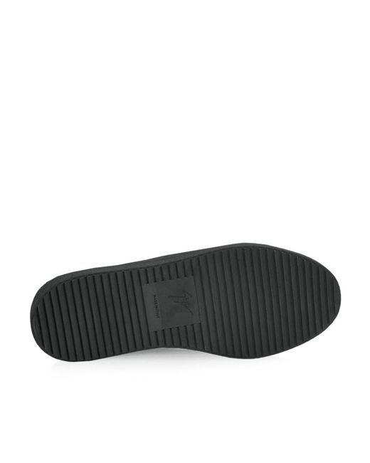 Giuseppe Zanotti Black Rhomboid Laced Shoes With Low Uppers for men