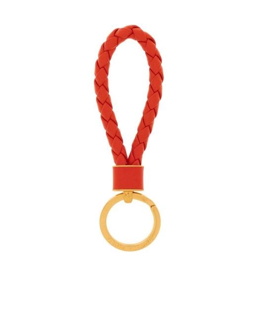 Bottega Veneta Red Logo Key Ring