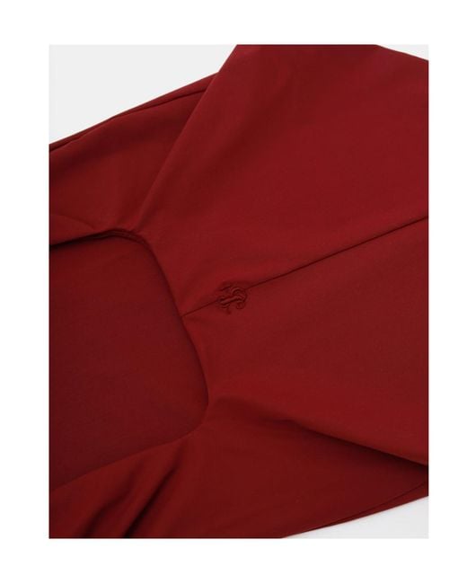 Jil Sander Red Square-Neck Swimsuit