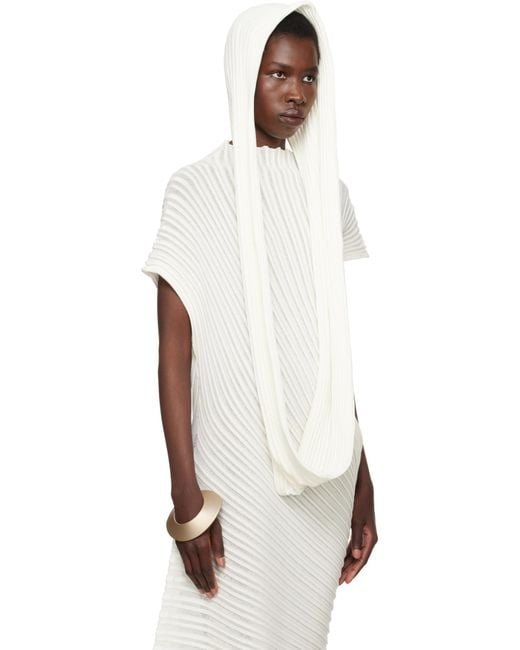 Issey Miyake White Stream Scarf