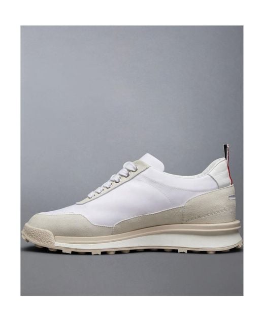 Thom Browne White Tech Lace-Up Runner Sneakers