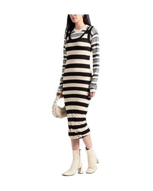 Marni White Stripe Long-Sleeved T-Shirt Dress