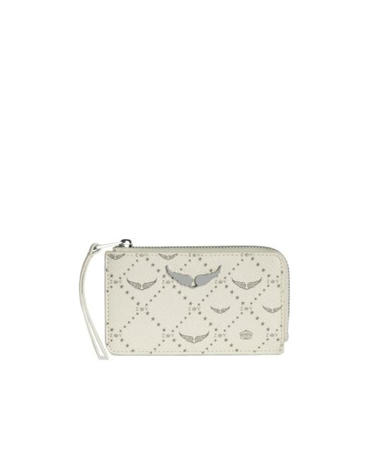 Zadig & Voltaire White Monogram Card Holder