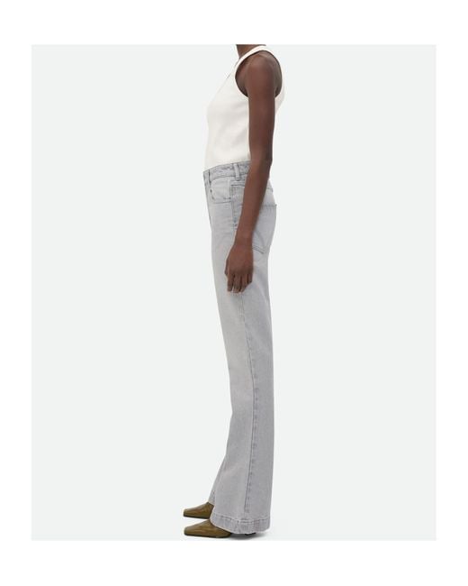 Bottega Veneta Gray Washed Flared Leg Jeans