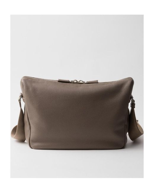 Prada Brown Medium Leather Shoulder Bag for men
