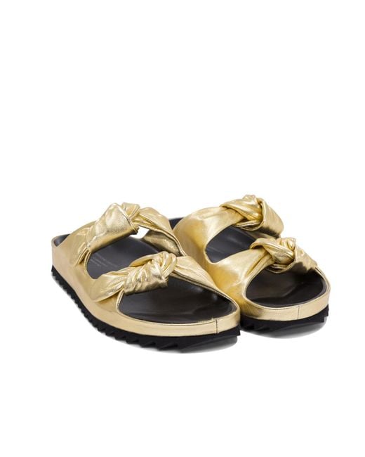 Officine Creative Metallic Knotted Double-Strap Sandals