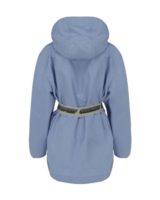 Stella McCartney Blue Belted Hooded Jacket