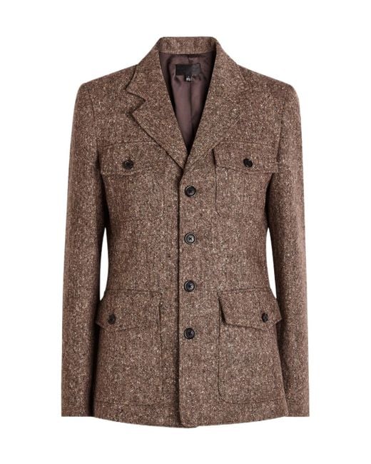 Nili Lotan Brown Fleur Tweed Jacket