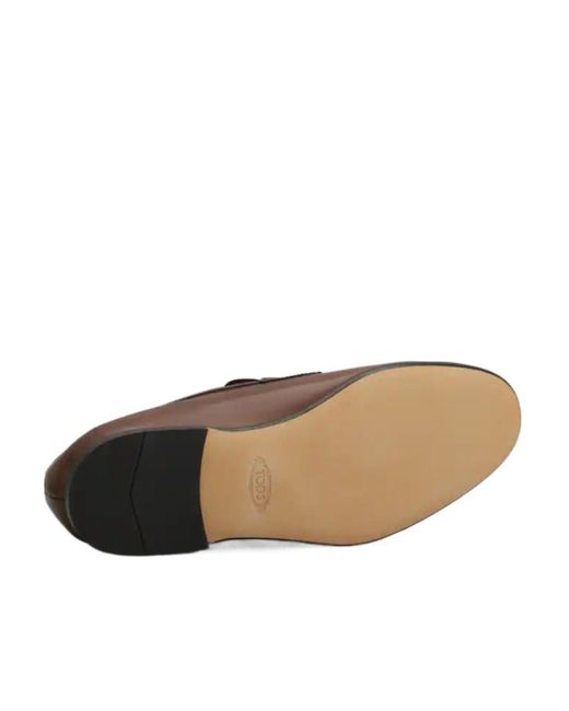 Tod's Brown Logo-Embossed Slip-On Loafers for men