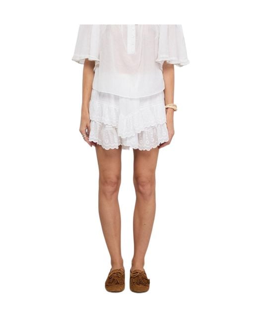 Isabel Marant White Isabel Marant Étoile Jocadia Ruffled Shorts