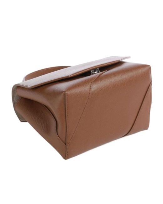 Emporio Armani Brown 1981 Logo-Print Leather Clutch Bag