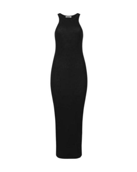 Entire studios Black Midi Muscle Tank Knitted Dress