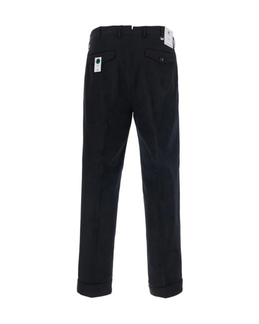 Pt Pantaloni Black Carrot 2 Pleat Pants With Two Pleats for men