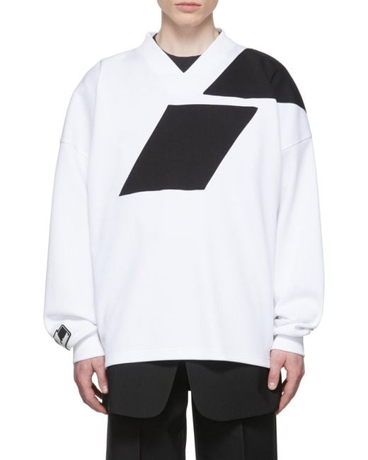 we11done White V-Collar Color Long-Sleeved T-Shirt for men