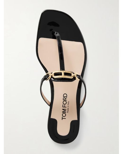 Tom Ford Brown Whitney Logo-Embellished Slippers