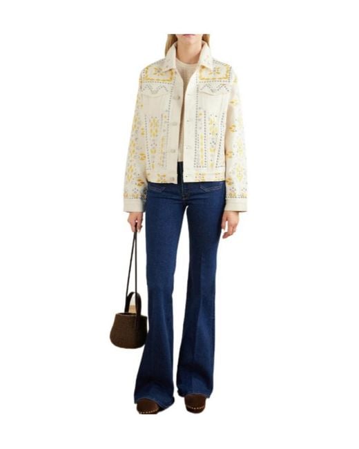 Mother Blue Vintage High-Waisted Flared Jeans