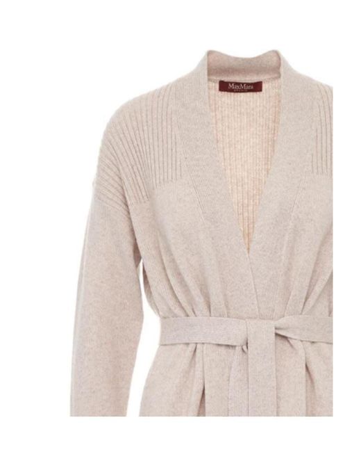 Max Mara White Tie A Cardigan With Details