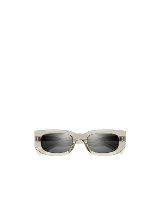 Saint Laurent White Eyewear Rectangle Frame Sunglasses for men