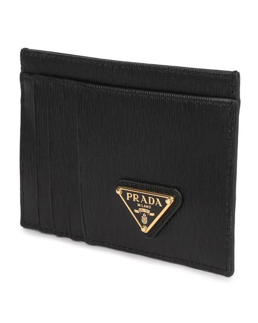 Prada Black Logo Card Holder for men