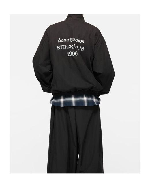 Acne Black Logo Zipper Jacket for men