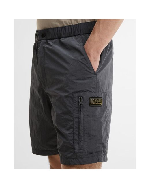 Barbour Gray Logo Patch Shorts for men