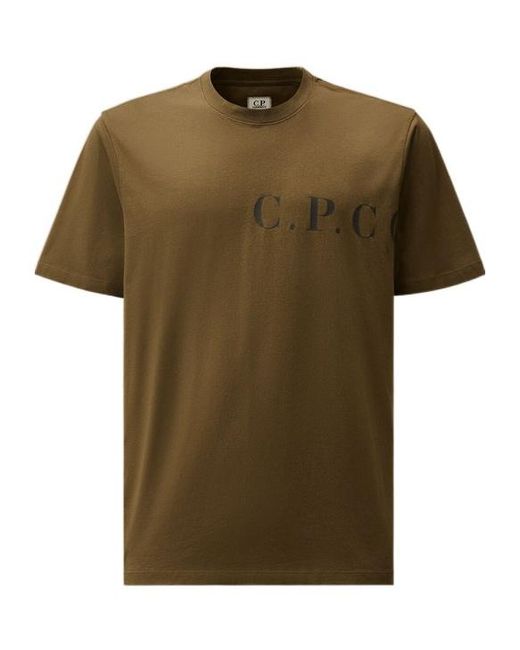 C P Company Green Short-Sleeved T-Shirt for men