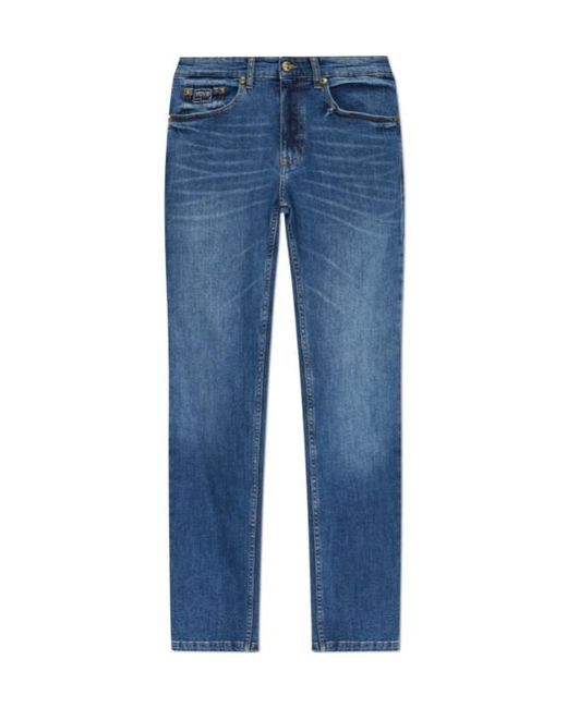 Versace Jeans Blue Couture Logo Patch Skinny Jeans for men