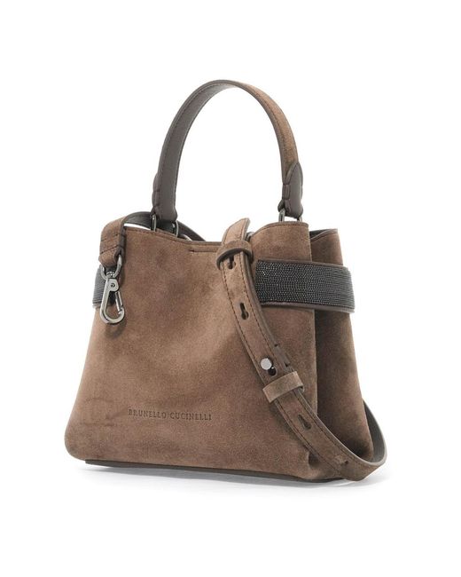 Brunello Cucinelli Brown Embellished Handbag