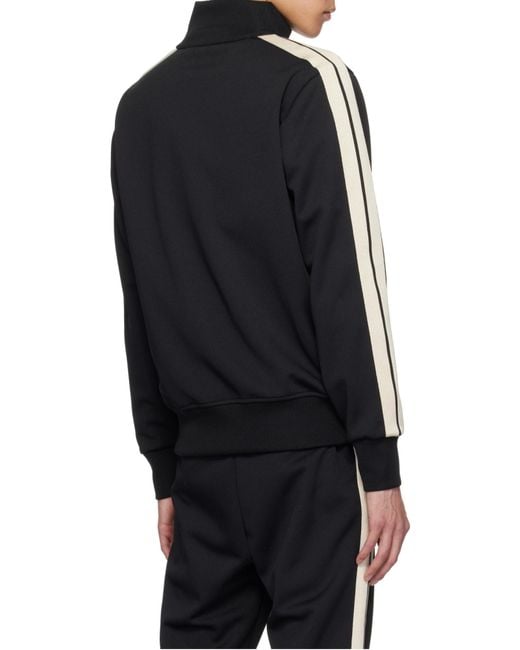 Palm Angels Black Classic Logo-Print Track Bomber Jacket for men