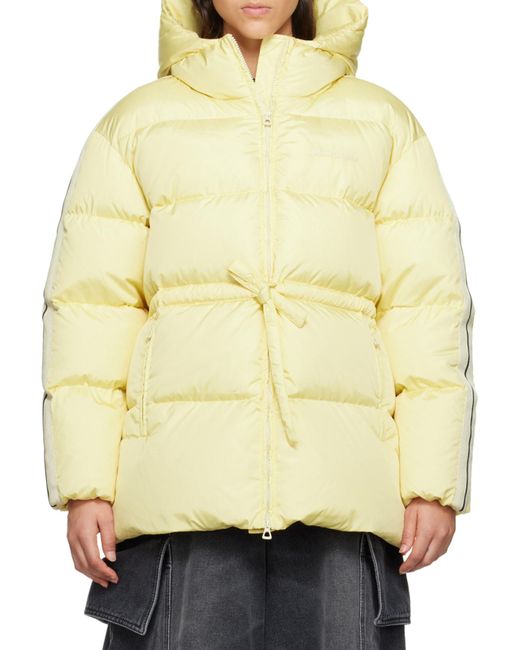 Palm Angels Natural Logo Embroidered Down Jacket