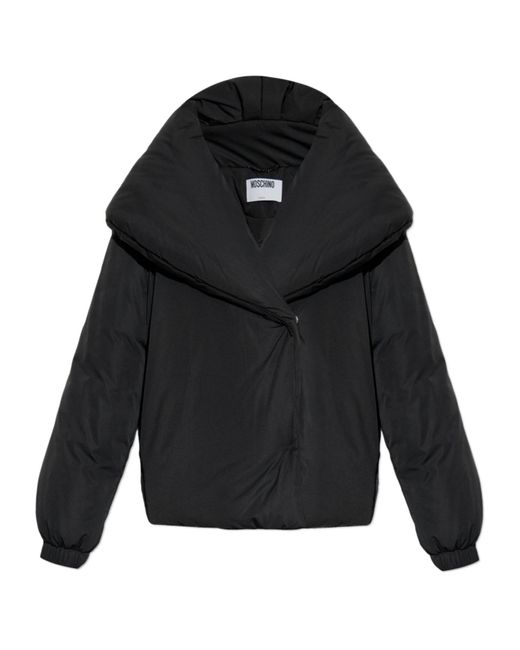 Moschino Black Drawstring Hem Coat